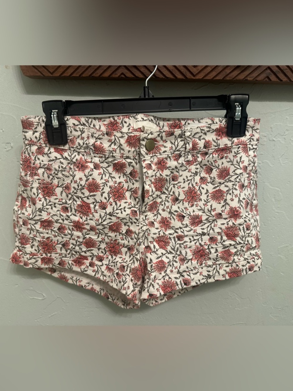 H&M Floral Print Jean Shorts